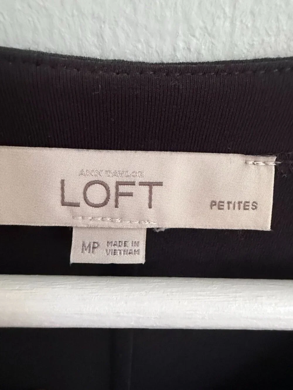 LOFT Short Sleeve Black Swing Dress